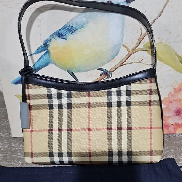Burberry Beige and Black Check Shoulder Bag - Picture 1 of 10